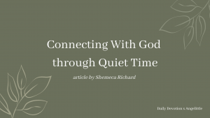 Connecting With God through Quiet Time by Shemeca Richard | Deeply Rooted Devotional series | Angelittle